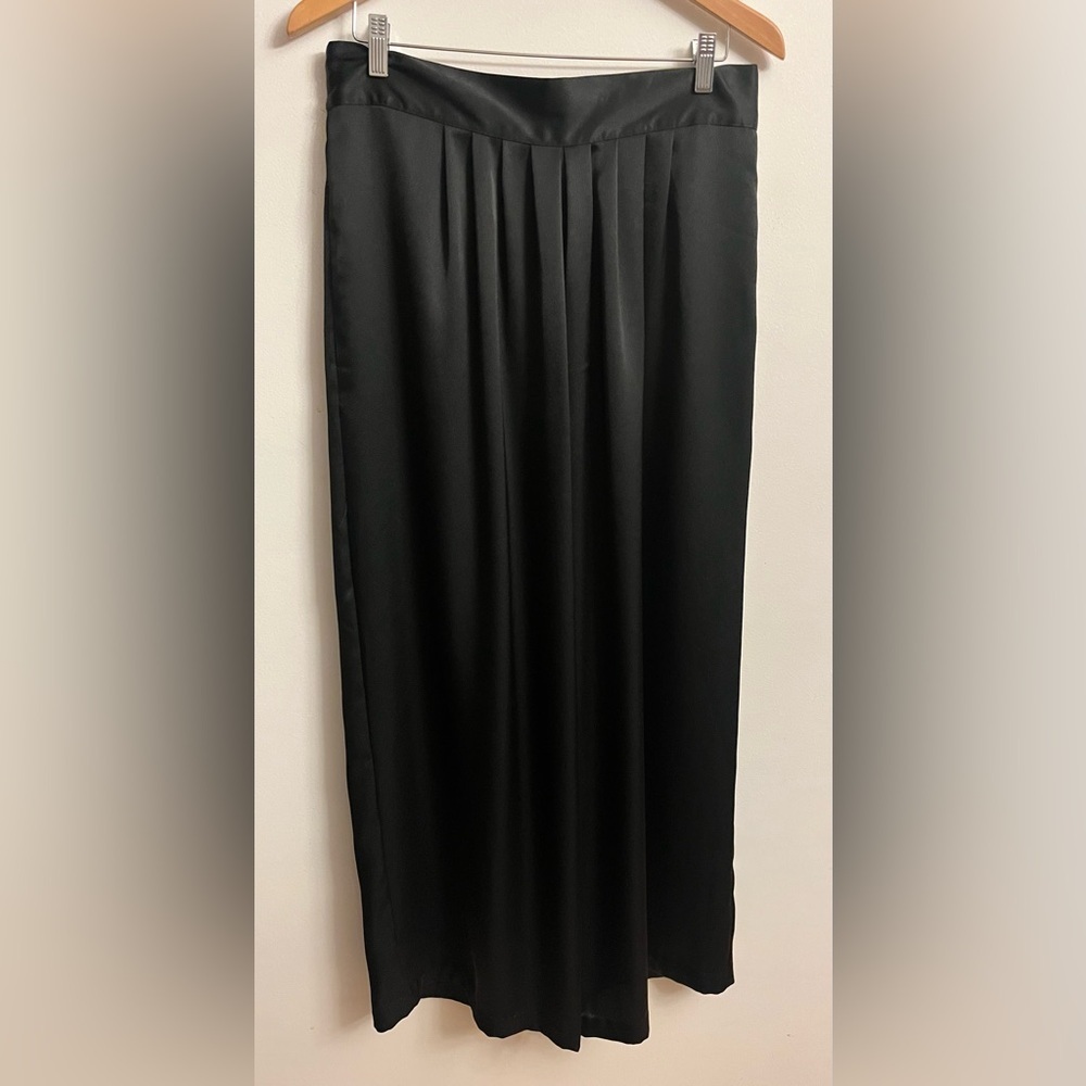 VINTAGE Marc Allan Satin Finish Wide Leg Palazzo Pants Black 10